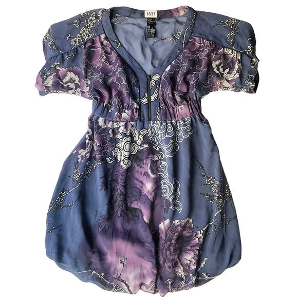 GUESS Women’s Short Sleeve V-neck Knee Length Dress size S (5), Blue & Purple - Picture 1 of 11
